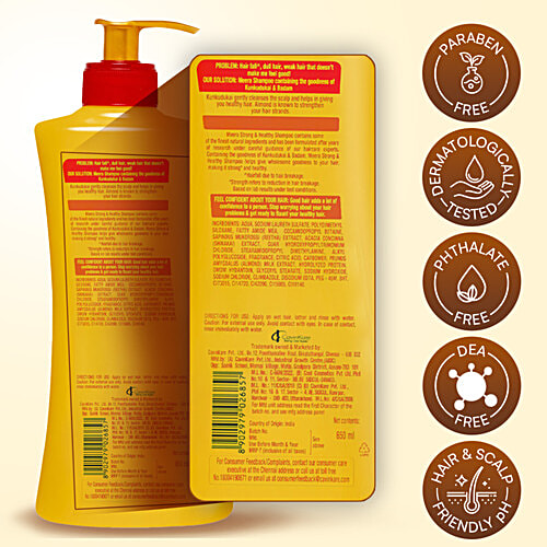 Meera Strong & Healthy Shampoo - With Kunkudukai & Badam, Nourishes & Cleanses Scalp, For Men & Women, 650 ml  