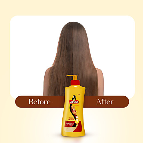 Meera Strong & Healthy Shampoo - With Kunkudukai & Badam, Nourishes & Cleanses Scalp, For Men & Women, 650 ml  