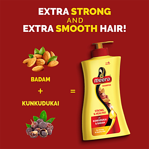 Meera Strong & Healthy Shampoo - With Kunkudukai & Badam, Nourishes & Cleanses Scalp, For Men & Women, 650 ml  