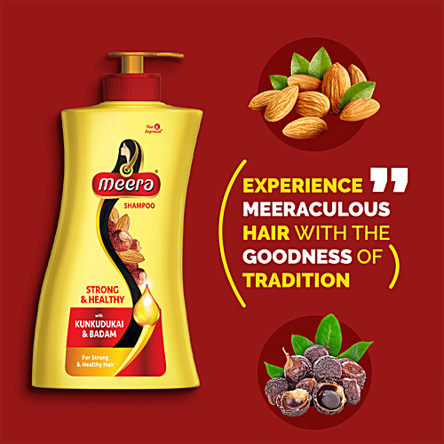 Meera Strong & Healthy Shampoo - With Kunkudukai & Badam, Nourishes & Cleanses Scalp, For Men & Women, 650 ml  