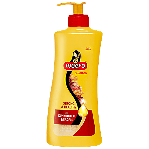 Meera Strong & Healthy Shampoo - With Kunkudukai & Badam, Nourishes & Cleanses Scalp, For Men & Women, 650 ml  