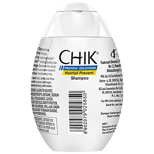 Chik Protein Solutions Hairfall Prevent Shampoo - With Egg White, For Thick & Healthy Hair, For Men & Women, 175 ml