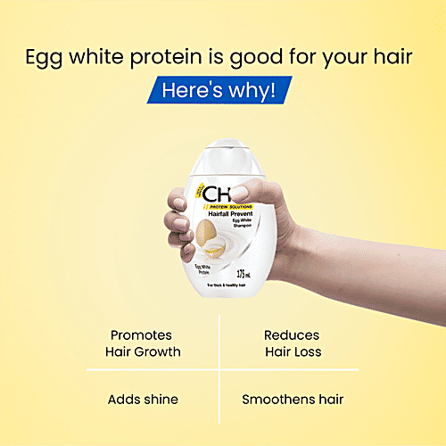 Chik Protein Solutions Hairfall Prevent Shampoo - With Egg White, For Thick & Healthy Hair, For Men & Women, 175 ml