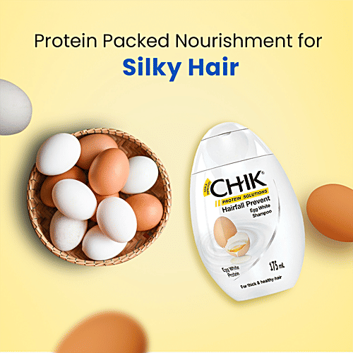 Chik Protein Solutions Hairfall Prevent Shampoo - With Egg White, For Thick & Healthy Hair, For Men & Women, 175 ml