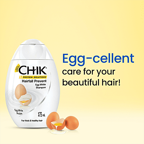 Chik Protein Solutions Hairfall Prevent Shampoo - With Egg White, For Thick & Healthy Hair, For Men & Women, 175 ml