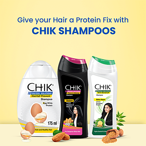Chik Protein Solutions Hairfall Prevent Shampoo - With Egg White, For Thick & Healthy Hair, For Men & Women, 175 ml