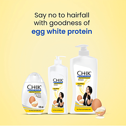Chik Protein Solutions Hairfall Prevent Shampoo - With Egg White, For Thick & Healthy Hair, For Men & Women, 175 ml