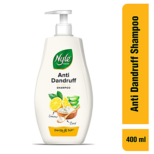 Nyle Naturals Anti-Dandruff Shampoo - With Curd & Lemon, 400 ml Gentle & Soft
