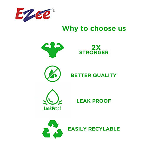 Ezee Premium L Biodegradable Garbage Bags - With Detachable Tie Tapes, 61 X 81 cm, 15 pcs