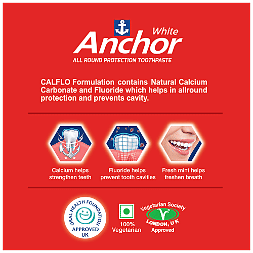 Anchor All Round Protection Toothpaste - With Calcium, Fluoride & Active Micro Cleaners, Helps Strengthen Teeth, 100 g (Get Toothbrush Free) All Round Protection