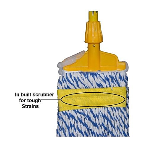 Magix Plastic Clip Mop - Colour, 1 pc 4 Feet Rod With 6 Inch Clip 