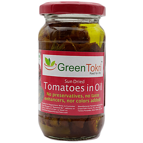 GreenTokri Sun Dried Tomato In Oil, 180 g Jar No Preservatives, No Taste Enhancers, Nor Colors Added