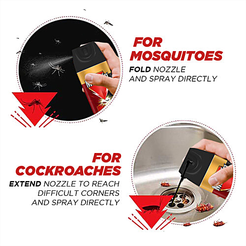 Mortein 2- in-1 Mosquitoe & Cockroache Spray, 200 ml  Kill
 Dual Purpose Nozzle