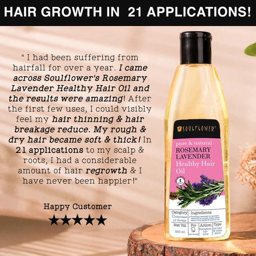 Buy Soulflower Rosemary Lavender Healthy Hair Oil With Castor Oil 225 ...