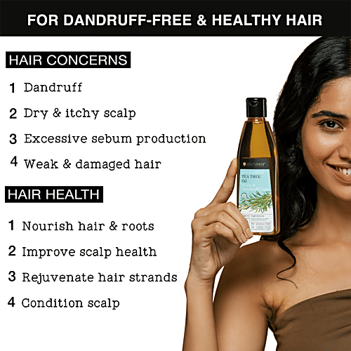 Soulflower Tea Tree Oil - For Dry Damaged Hair,  Anti Dandruff, Cold Pressed, 100% Pure, 225 ml  100% Pure, Natural & Vegan