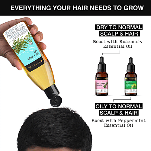 Soulflower Tea Tree Oil - For Dry Damaged Hair,  Anti Dandruff, Cold Pressed, 100% Pure, 225 ml  100% Pure, Natural & Vegan