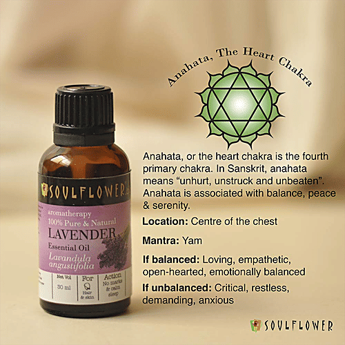 Soulflower Lavender Essential Oil - For Face, Sound Sleep & Hair Growth, 100% Pure, 30 ml  100% Pure