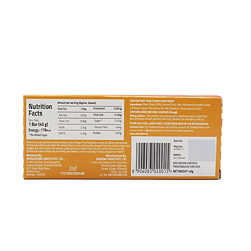 Buy Eat Anytime Healthy Energy Bar Orange 40 Gm Online At Best Price of