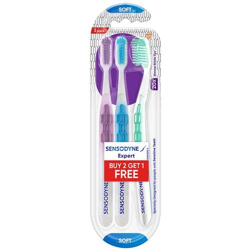 Sensodyne Expert Toothbrush - With 20x Slimmer & Soft Cross-Active Bristles, 3 pcs  