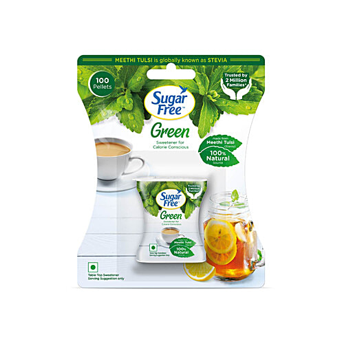 Sugar Free Green Sweetener - With Natural Stevia, Zero Calories, 100 pcs Made Fromnatural Meethi Tulsi Or Stevia Leaves