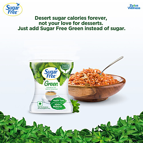 Sugar Free Green Sweetener - With Natural Stevia, Zero Calories, 100 pcs Made Fromnatural Meethi Tulsi Or Stevia Leaves