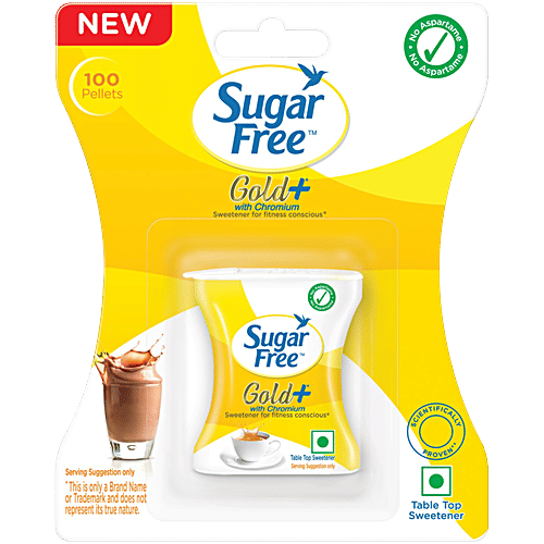 Sugar Free Gold, 100 pcs  Low Calorie Sugar Substitute, Indias No 1 Sweetener, With Low Calories