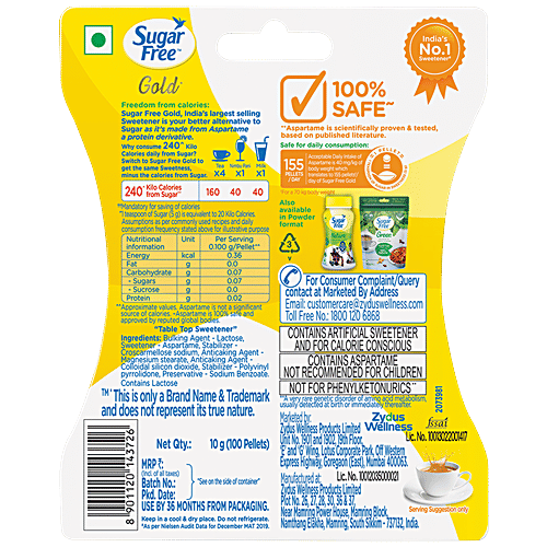 Buy Sugarfree Gold 110 Pellets Online At Best Price of Rs 72.75 bigbasket