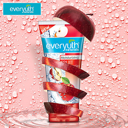 Everyuth Naturals Moisturising Fruit Face Wash, 150 g Tube 100% Soap Free, No Harmful Chemicals