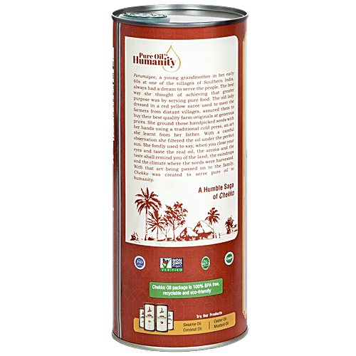 Chekko Cold Pressed Virgin Groundnut Oil, 1 L  