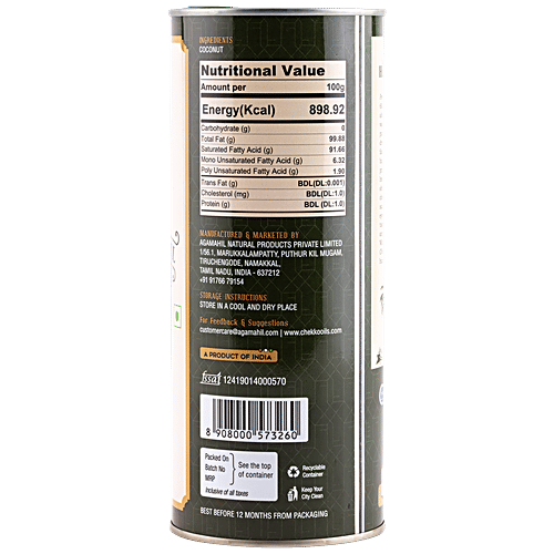 Chekko Cold Pressed Virgin Coconut Oil, 1 L  