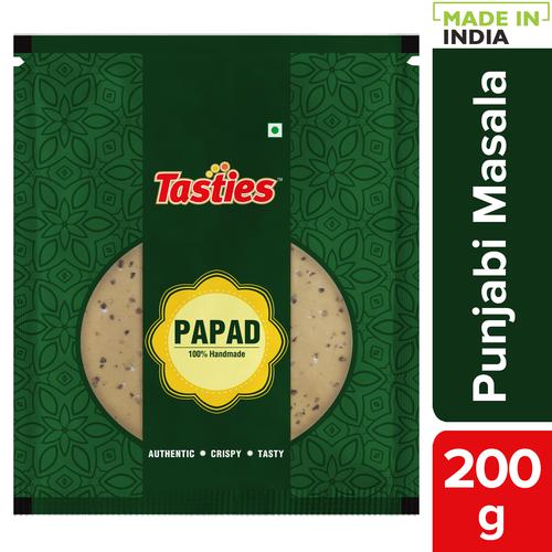 Tasties Handmade Papad - Urad Punjabi Masala, 200 g  Crispy & Tasty