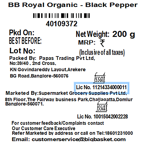 bb Royal Organic Black Pepper/Golmorich, 200 g  