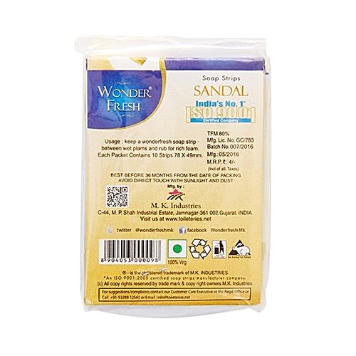 Wonder Fresh  Soap Strips - Sandal, 10 pcs  