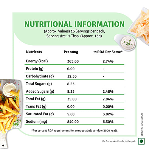 Veeba Eggless Veg Mayonnaise, 250 g  
