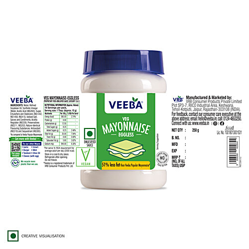 Veeba Eggless Veg Mayonnaise, 250 g  