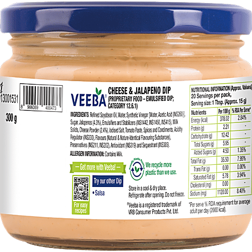 Veeba Cheese & Jalapeno Dip, 300 g  