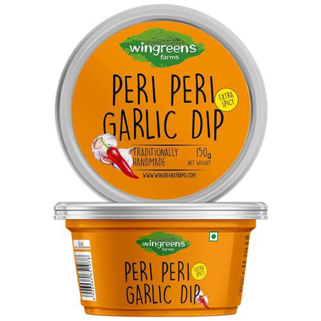 Wingreens Farms Peri-Peri Garlic Dip & Spread - Yoghurt Based, 150 g 