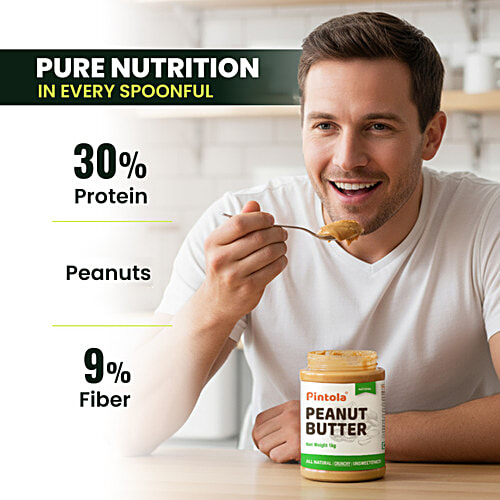 Pintola Peanut Butter - Crunchy, Unsweetened, 1 kg  