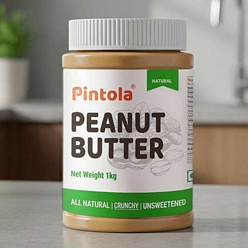 Pintola Peanut Butter - Crunchy, Unsweetened, 1 kg  