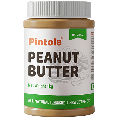 Pintola Peanut Butter - Crunchy, Unsweetened, 1 kg  