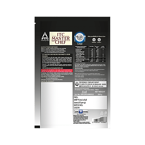 ITC Master Chef Large Prawns, Peeled, Deveined, 200 g