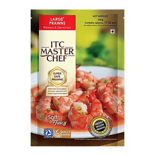 ITC Master Chef Prawns - Large, Peeled & Deveined, 200 g  