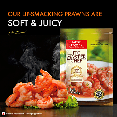 ITC Master Chef Large Prawns, Peeled, Deveined, 200 g