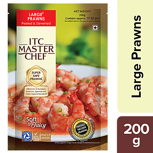ITC Master Chef Prawns - Large, Peeled & Deveined, 200 g  