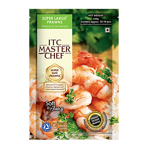 ITC Master Chef Prawns - Super Large, Peeled & Deveined, 200 g  