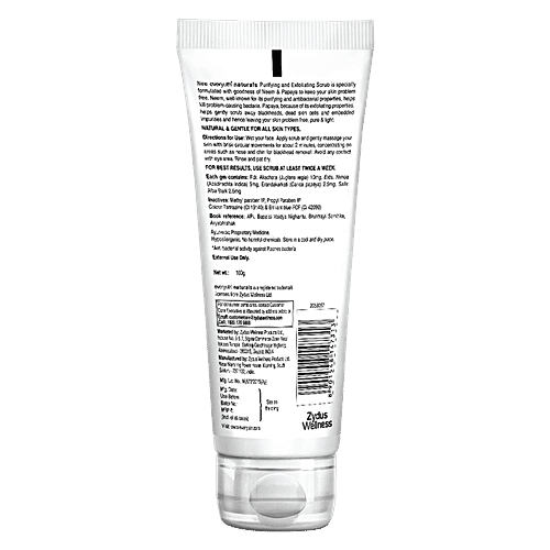 Everyuth Naturals Purifying & Exfoliating Face Scrub - Neem Papaya, No Harmful Chemicals, 100 g Tube No Harmful Chemicals