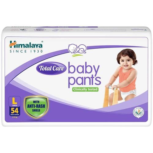 Himalaya Total Care Baby Diaper Pants - Large, 8-14 kg, With Anti-Rash Shield, 54 pcs  