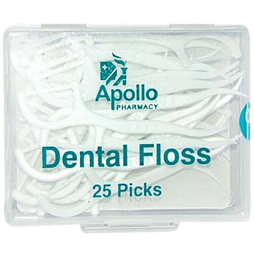 Buy Apollo Pharmacy Dental Floss Picks 25 Pcs Online At Best Price of