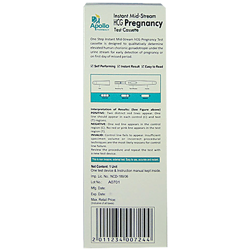 Buy Apollo Pharmacy Instant In Stream Pregnancy Test 1 Pc Online At