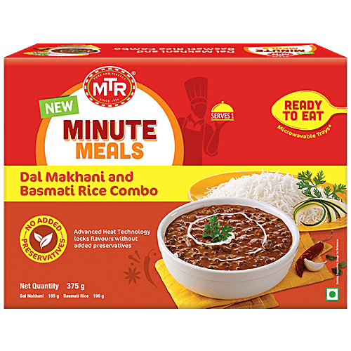 MTR Minute Meals - Dal Makhani & Basmati Rice Combo, 375 g  No Added Preservatives